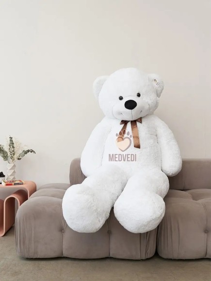 Большой мягкий мишка игрушка 220 см белый