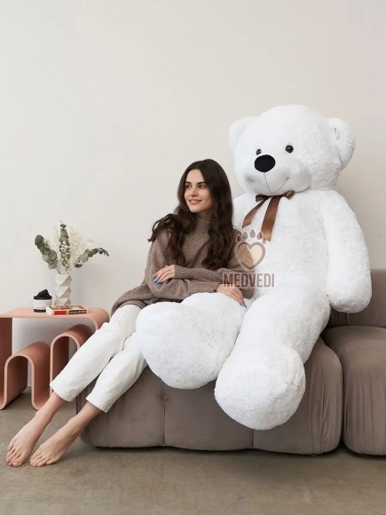 Большой мягкий мишка игрушка 220 см белый