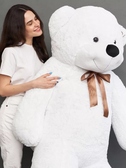 Большой мягкий мишка игрушка 220 см белый