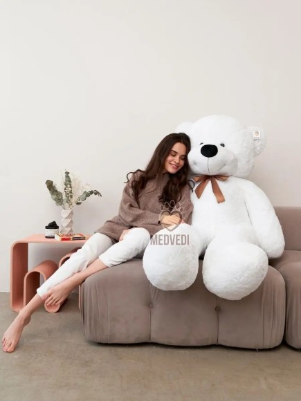 Большой плюшевый медведь 180 см белый