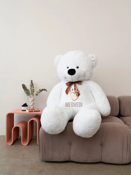 Большой плюшевый медведь 180 см белый