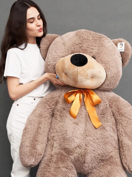 Большой плюшевый мягкий мишка 180 см кофе