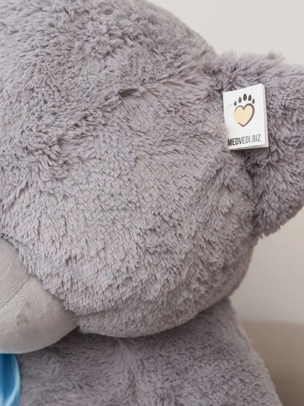 Большой плюшевый медведь 180 см серый