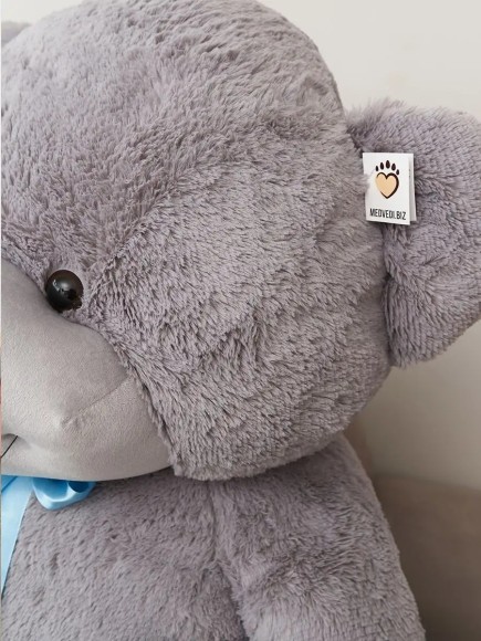 Большой плюшевый медведь 220 см серый