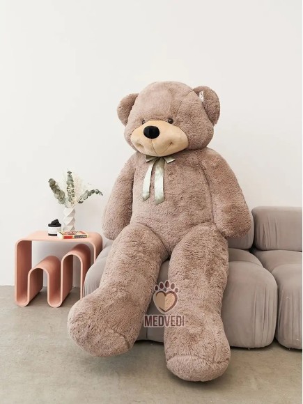 Большой плюшевый мишка 220 см кофейный