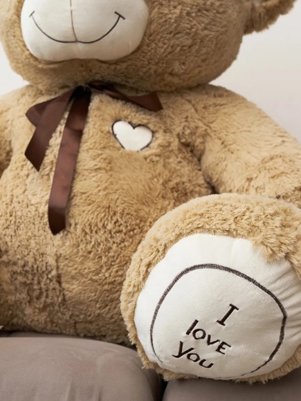 Большой плюшевый медведь 200 см кремовый