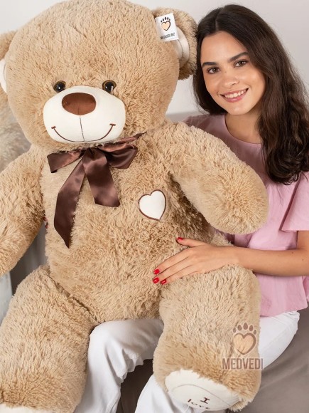 Медведь плюшевый 140 см кремовый