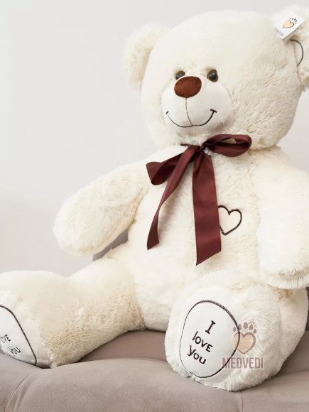 Мишка плюшевый 140 см молочный