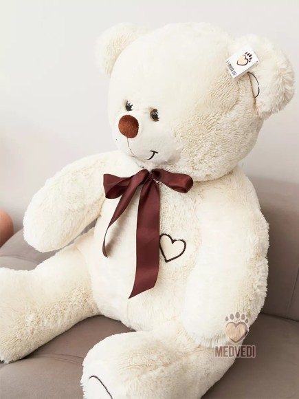 Мишка плюшевый 140 см молочный