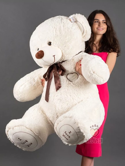 Большой медведь 180 см молочный