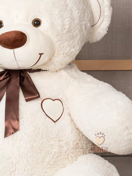 Большой медведь 180 см молочный