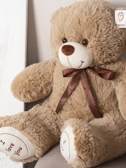 Плюшевый мишка 90 см кремовый