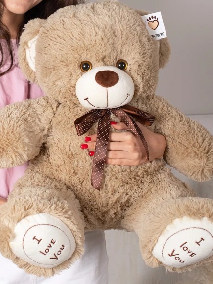 Плюшевый мишка 90 см кремовый