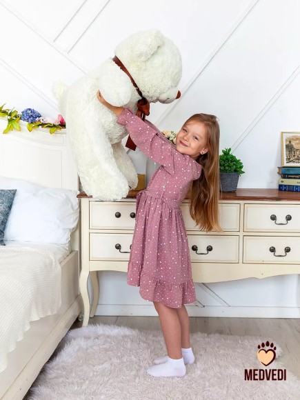 Плюшевый медведь 120 см молочный