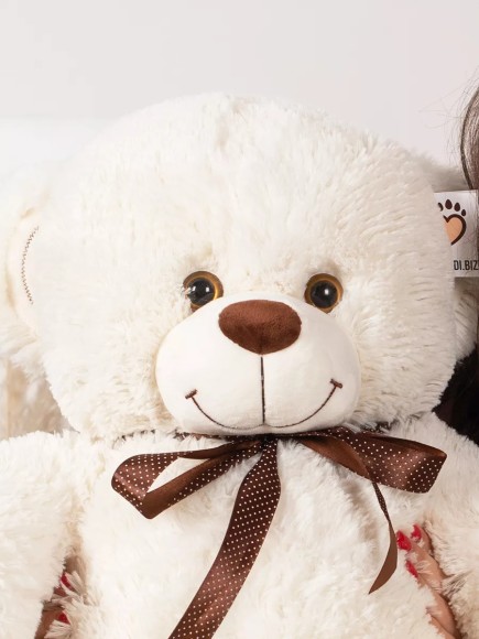 Плюшевый медведь 90 см молочный