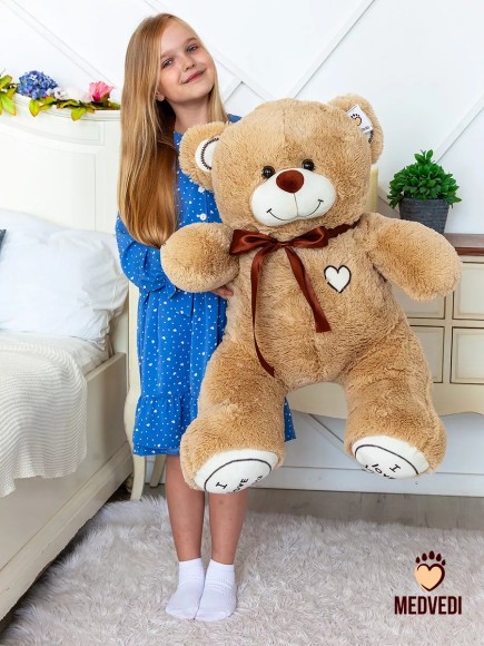 Плюшевый мишка 120 см кремовый